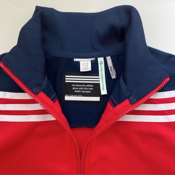 adidas Climalite Track Jacket, 3 Stripes, Full Zip, Red & Blue, Women’s Sz Small - Picture 4 of 6